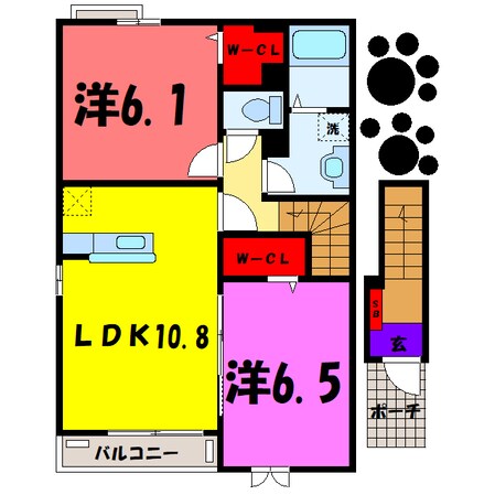 ノースヴィレッジⅣＡ・Ｂ・Ｃ（高崎市下佐野町）の物件間取画像